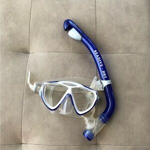 Seadive Blue and White Snorkel mask for kids